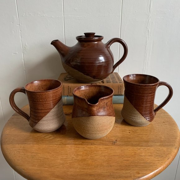 Beautiful Pottery Tea Set - Picture 1 of 7